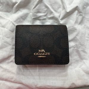 Coach Mini Wallet On A Chain In Signature Canvas Brown Black 665